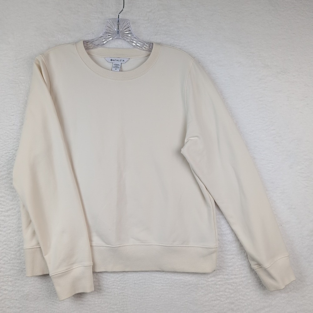 Athleta Retroterry Crewneck Sweatshirt Women's Medium Bone